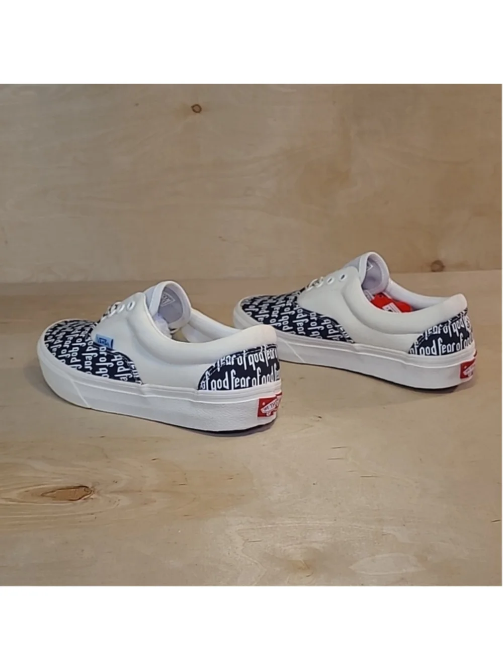 Vans Era X Fear Of God 95 Black White Canvas Shoes Size 4.5 Men's